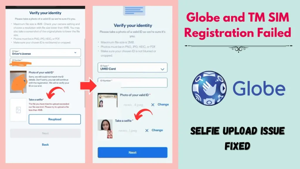 Globe TM SIM Card Registration Railed