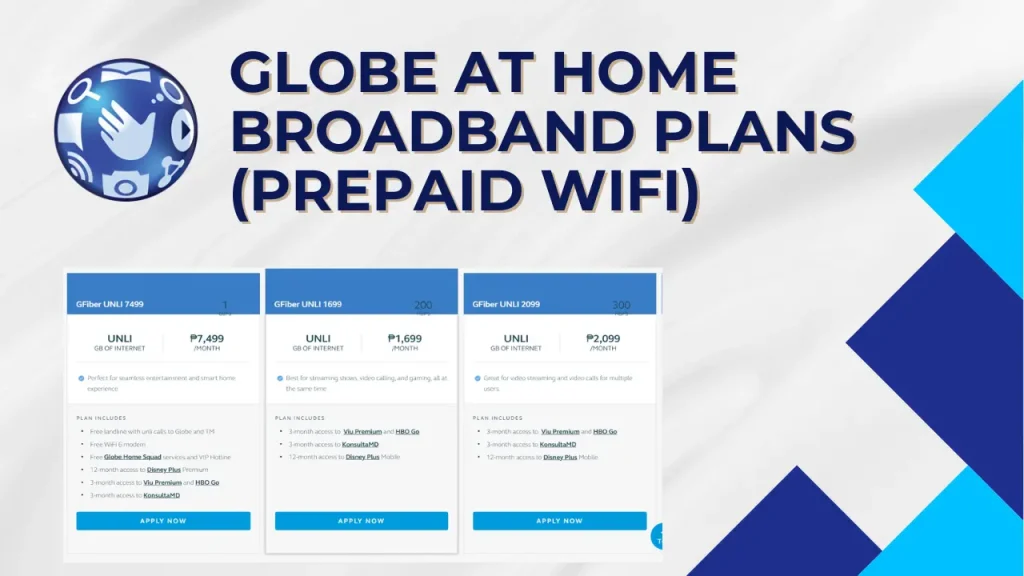 Globe At Home Broadband Plans 2025 (Prepaid WiFi)