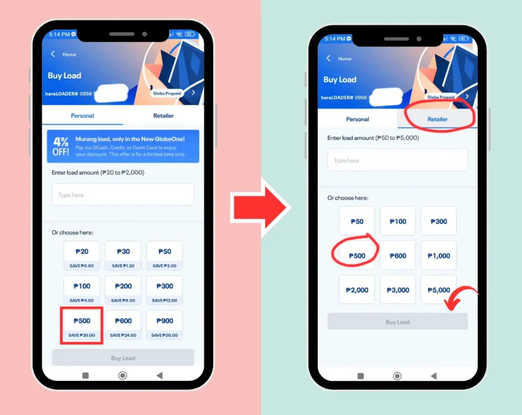 Globe Retailer Load Wallet Using GCash on GlobeOne App